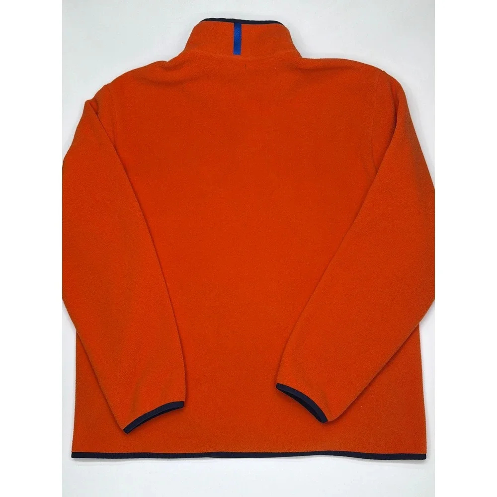 Polo Ralph‎ Lauren Men Orange Fleece Snap Neck Pullover Sweater Large
